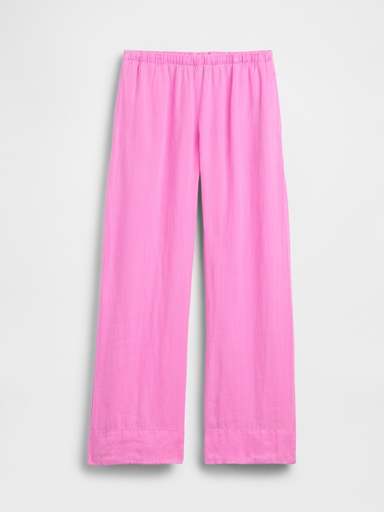 Linen-Blend Relaxed Wide-Leg Pants