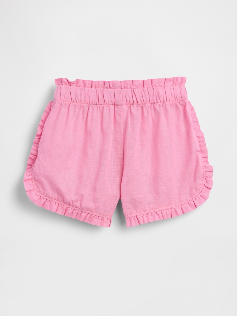 Baby & Toddler Linen-Cotton Ruffle Dolphin Shorts