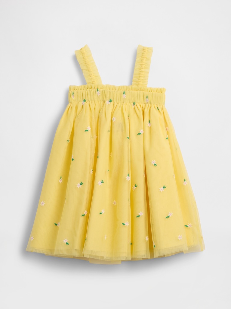 Baby & Toddler Embroidered Daisy Tulle Dress