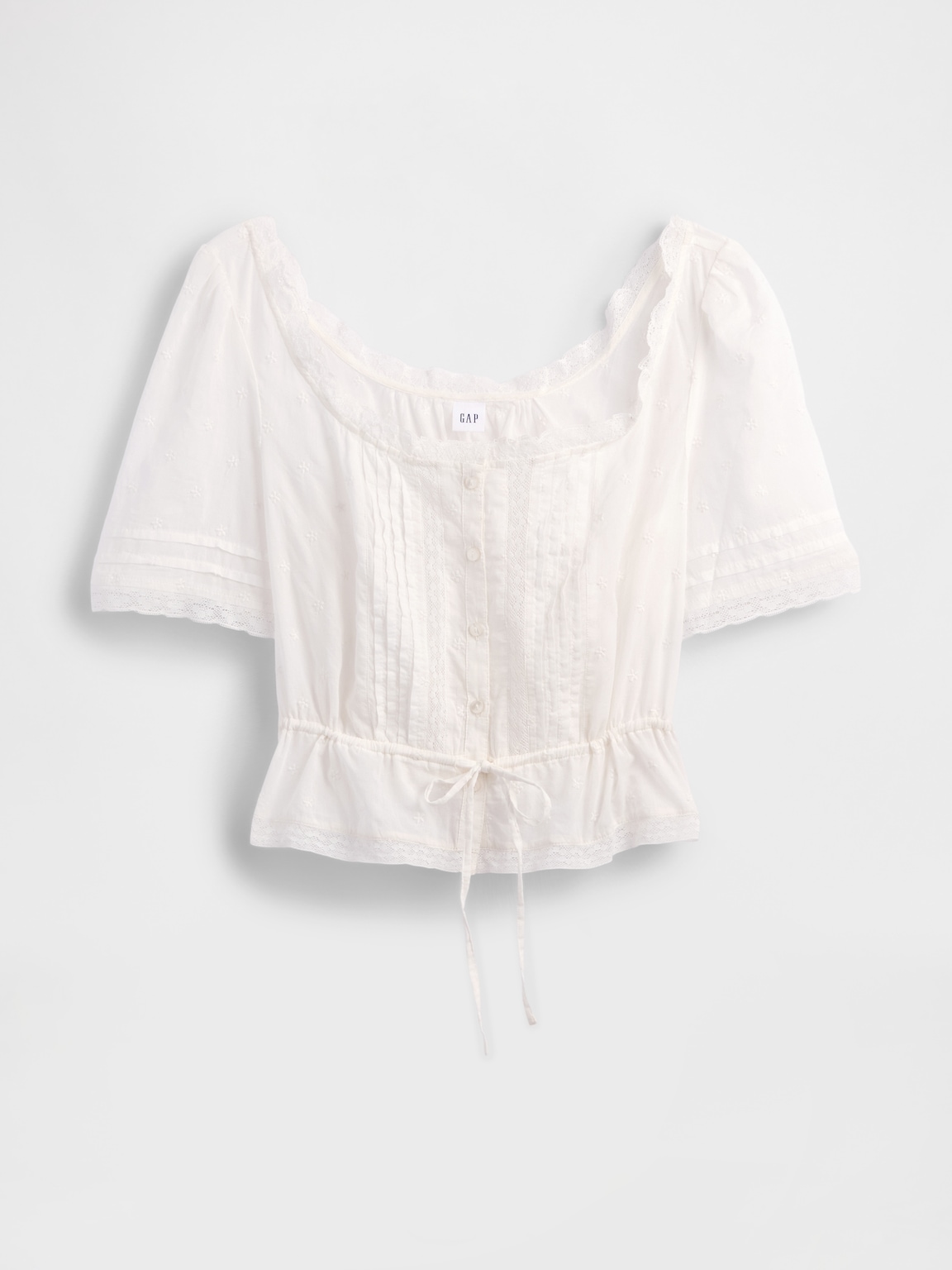 Lace-Trim Peplum Top