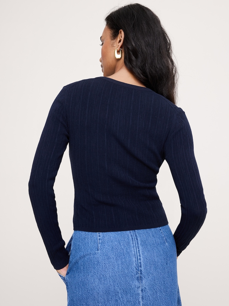 Crinkle Knit Cropped Cardigan