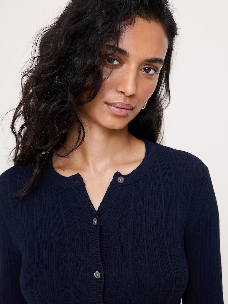 Crinkle Knit Cropped Cardigan