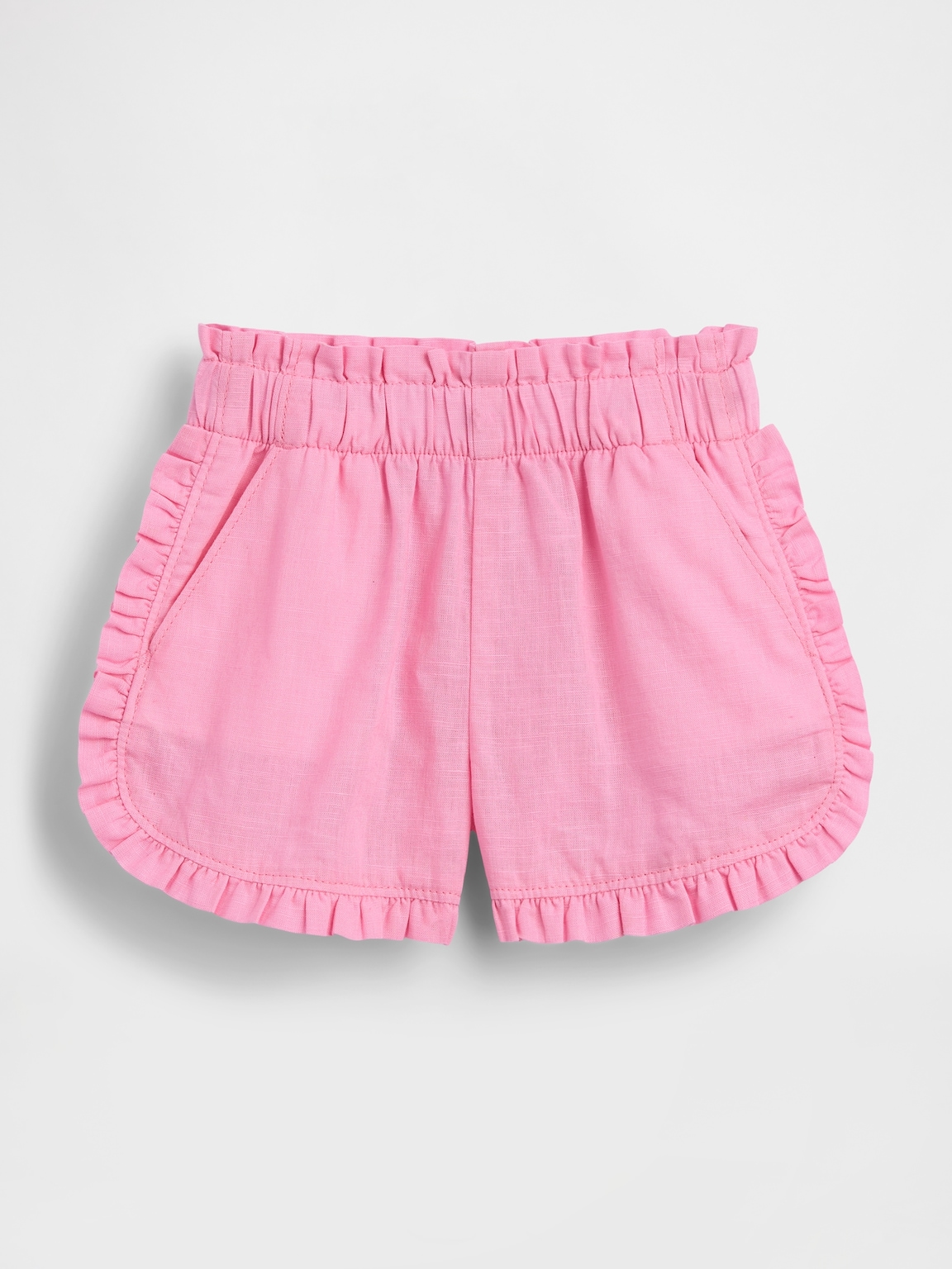 Baby & Toddler Linen-Cotton Ruffle Dolphin Shorts