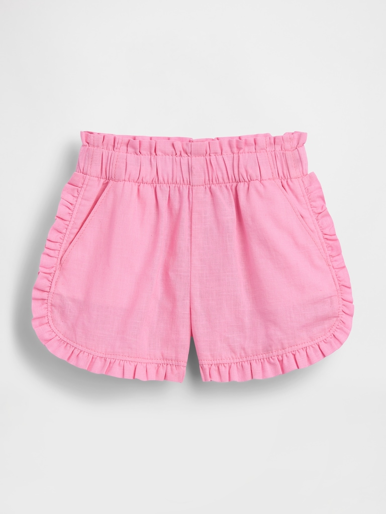Baby & Toddler Linen-Cotton Ruffle Dolphin Shorts