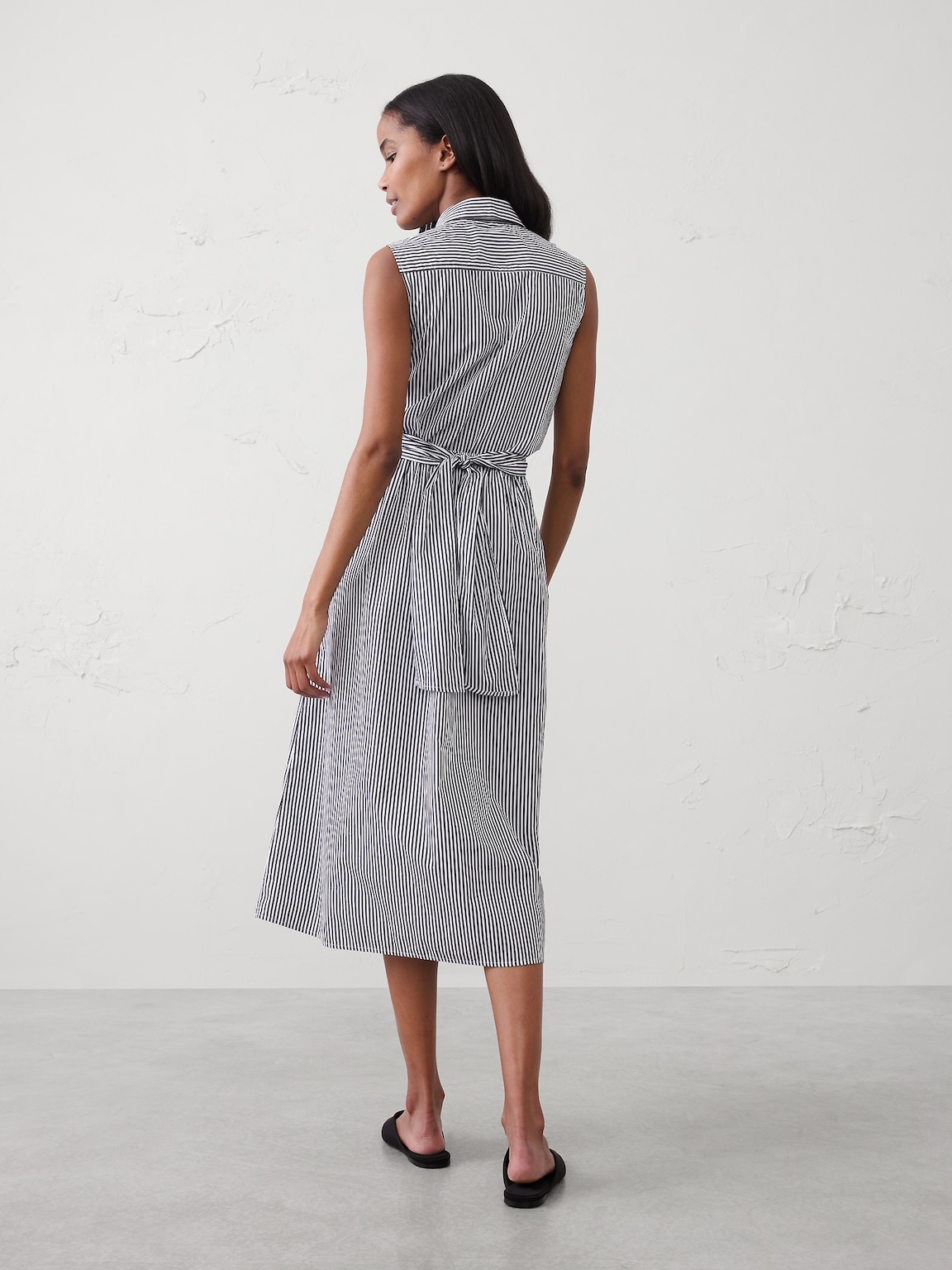 Poplin Wrapped Midi Shirtdress