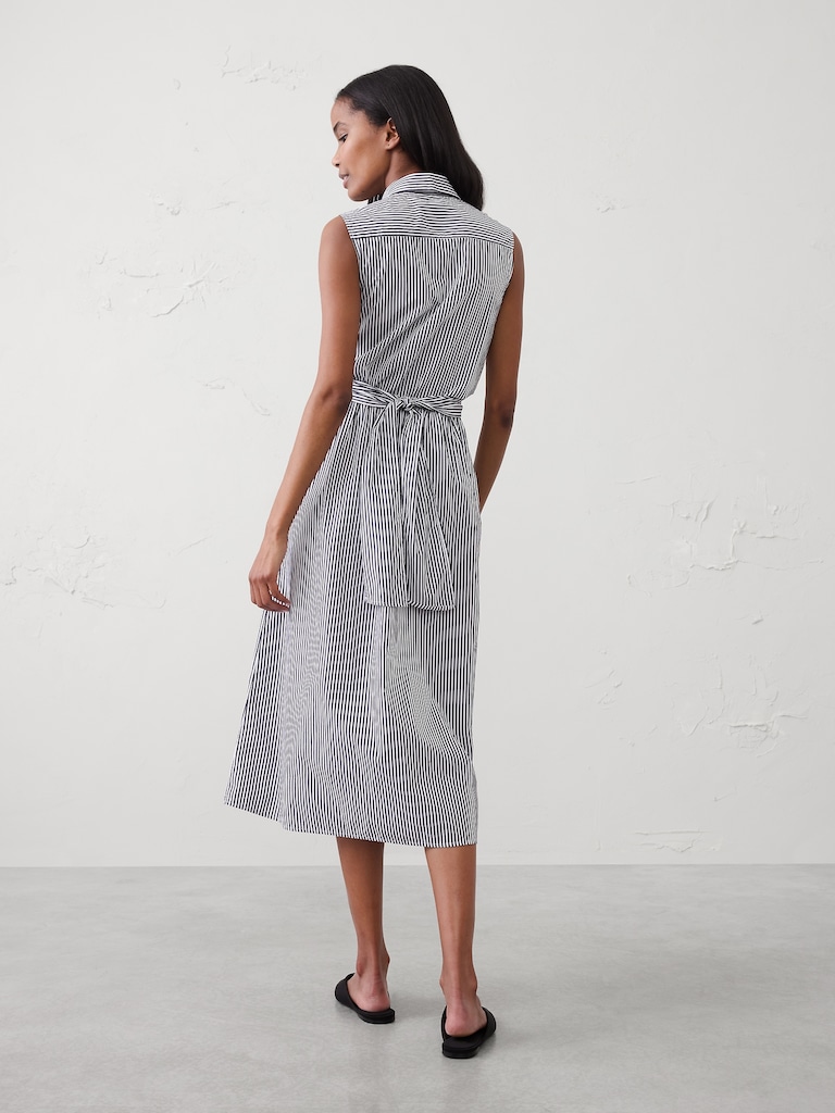 Poplin Wrapped Midi Shirtdress
