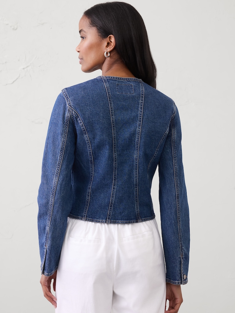 Denim Tailored Cropped Jacket