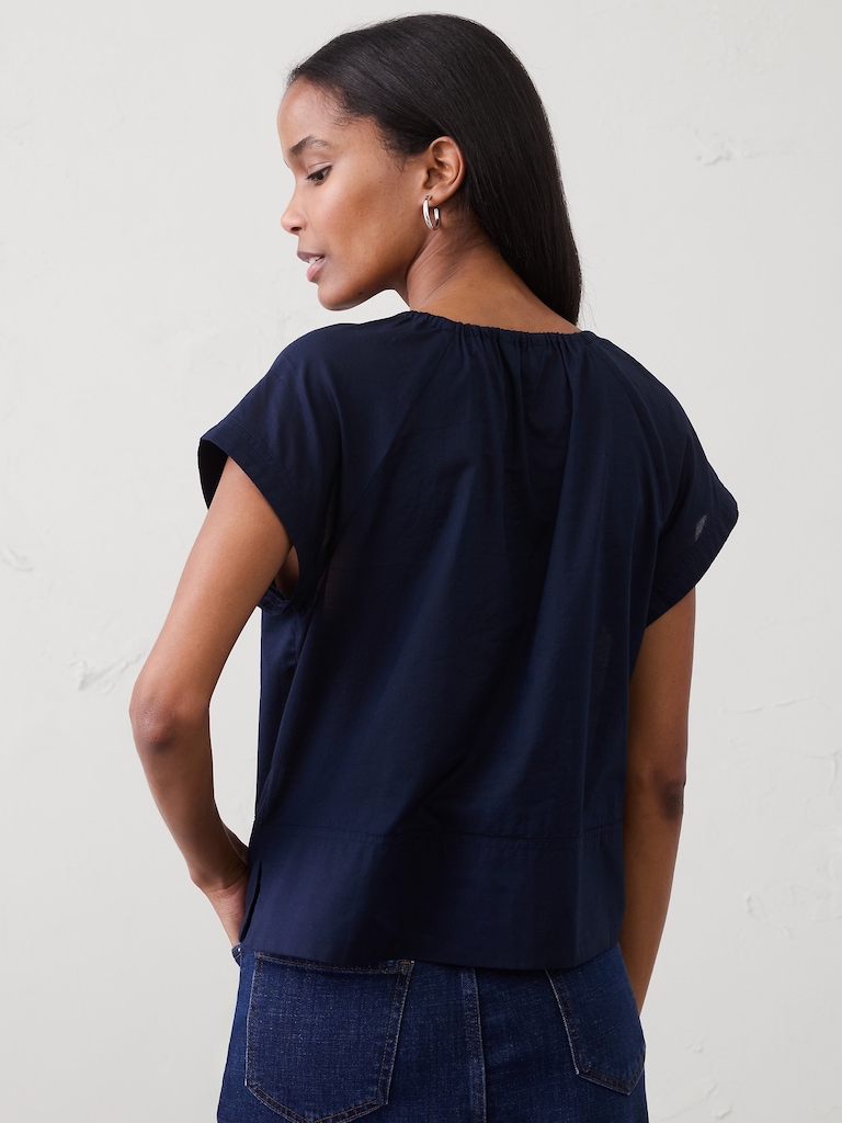 Shirred Popover Top