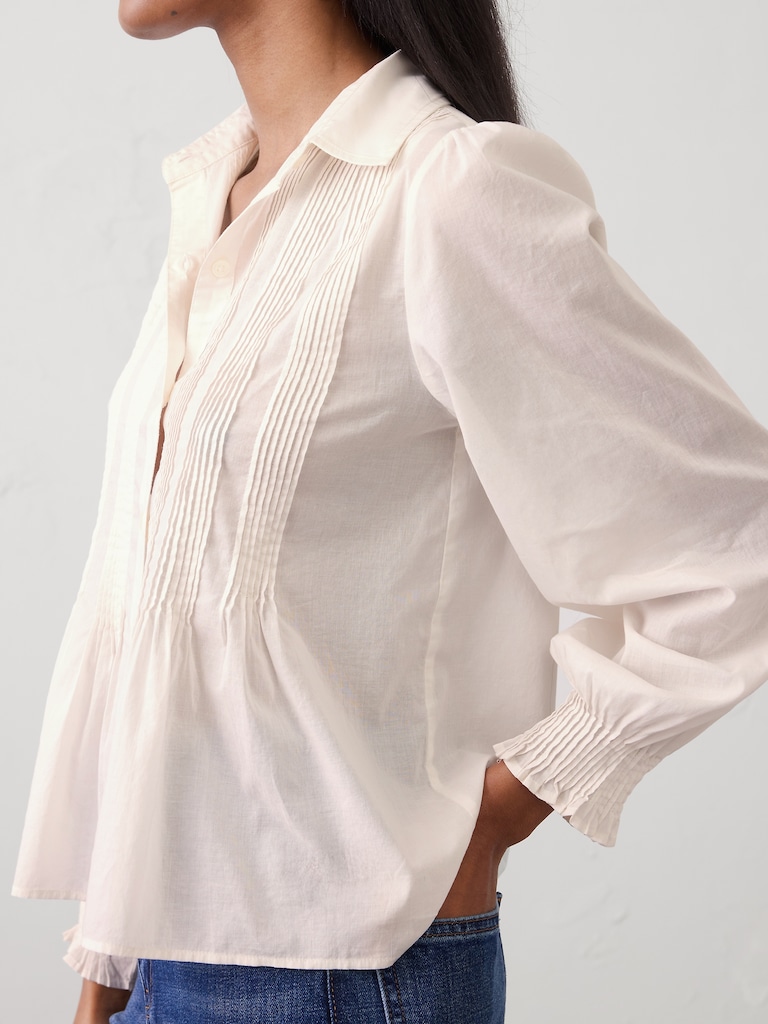 Fine Pintuck Voile Shirt