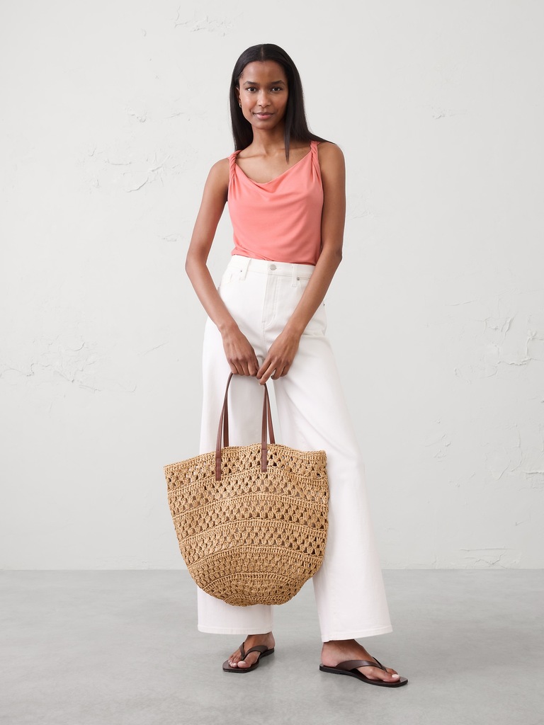 Jersey Twist-Shoulder Top