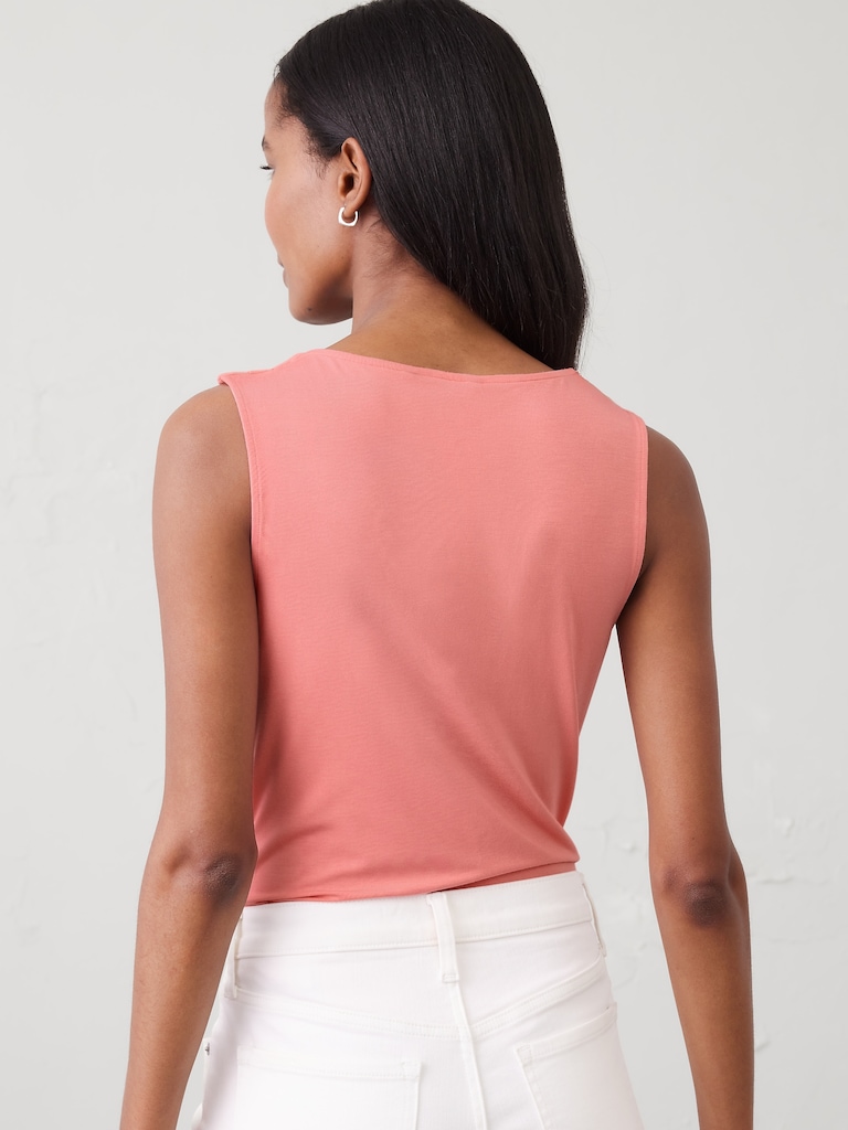 Jersey Twist-Shoulder Top