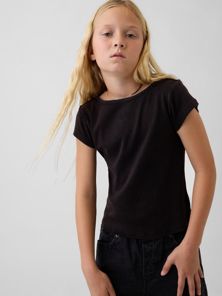 Kids Cap-Sleeve Fitted T-Shirt