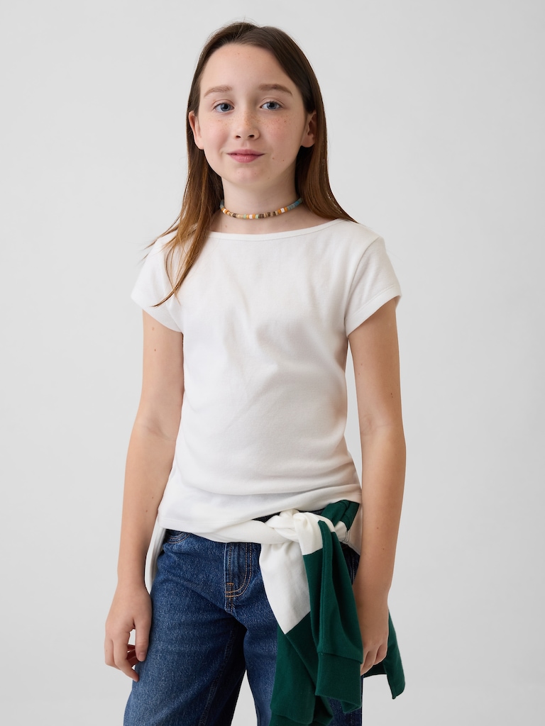Kids Cap-Sleeve Fitted T-Shirt