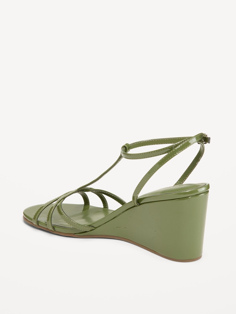 T-Strap Wedge Sandals for Women