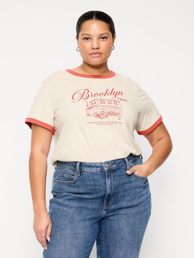 EveryWear Crew-Neck Graphic Ringer T-Shirt