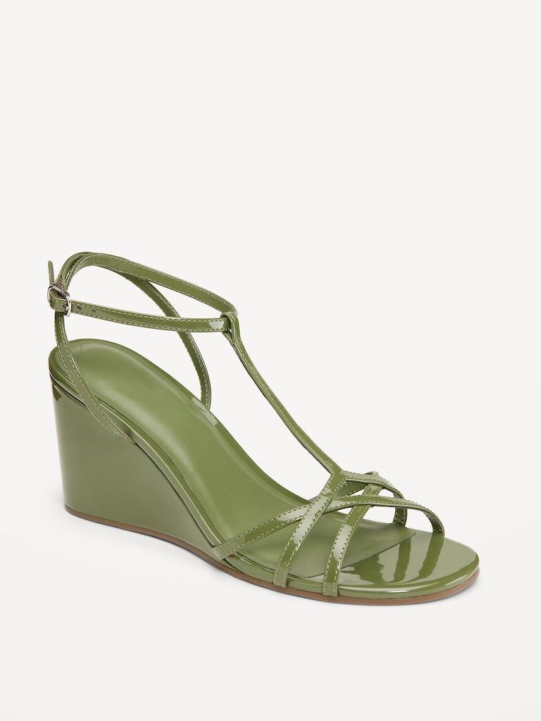 T-Strap Wedge Sandals for Women