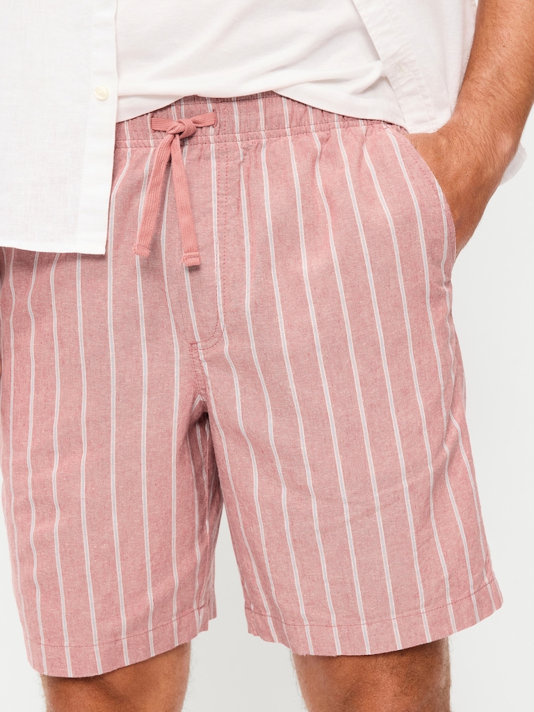 Linen-Blend Jogger Shorts -- 7-inch inseam