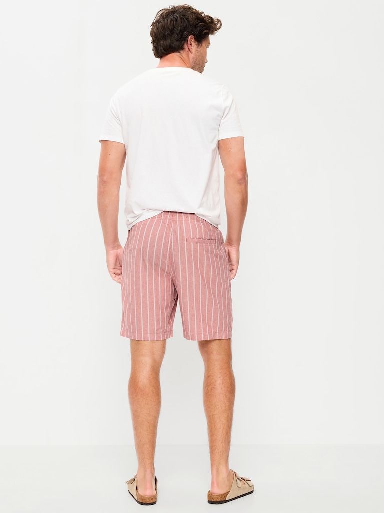 Linen-Blend Jogger Shorts -- 7-inch inseam