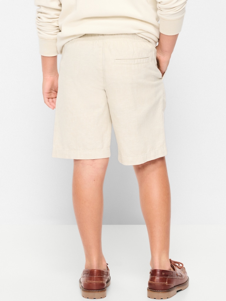 Knee Length Linen-Blend Dock Shorts for Boys