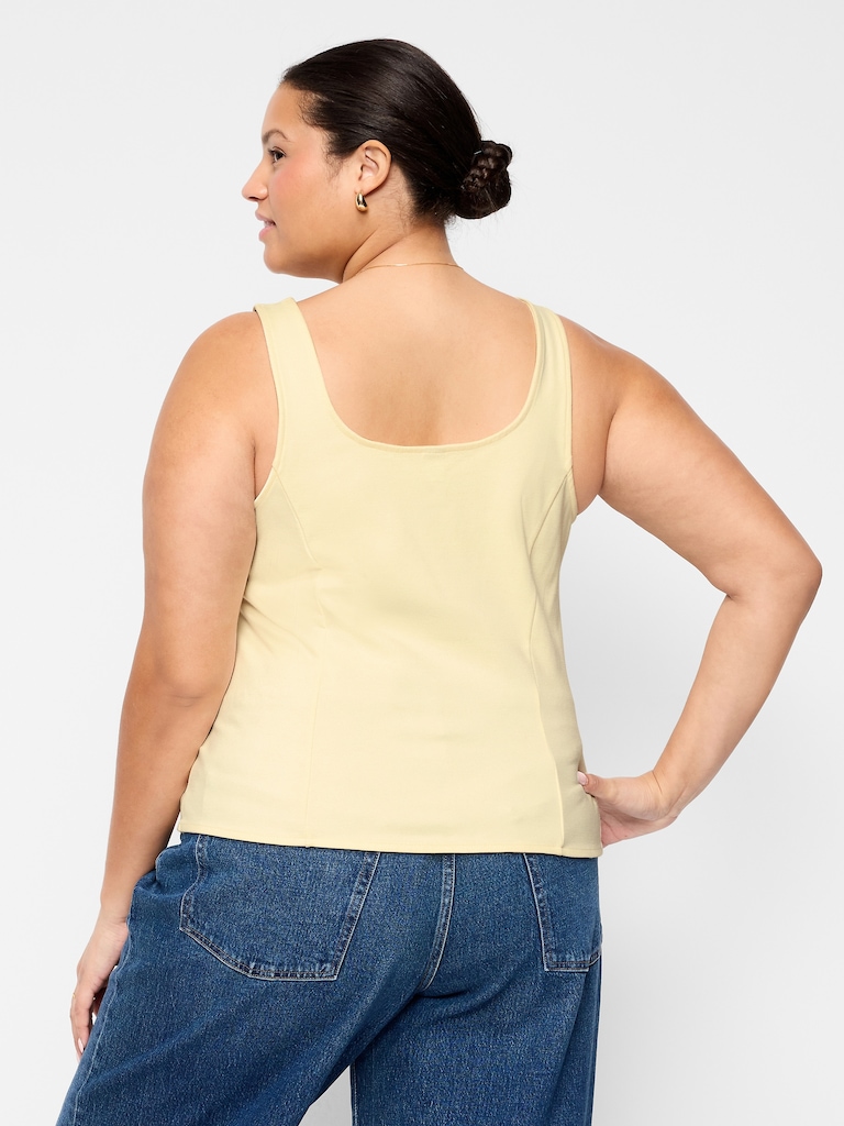 Sleeveless Button-Down Top