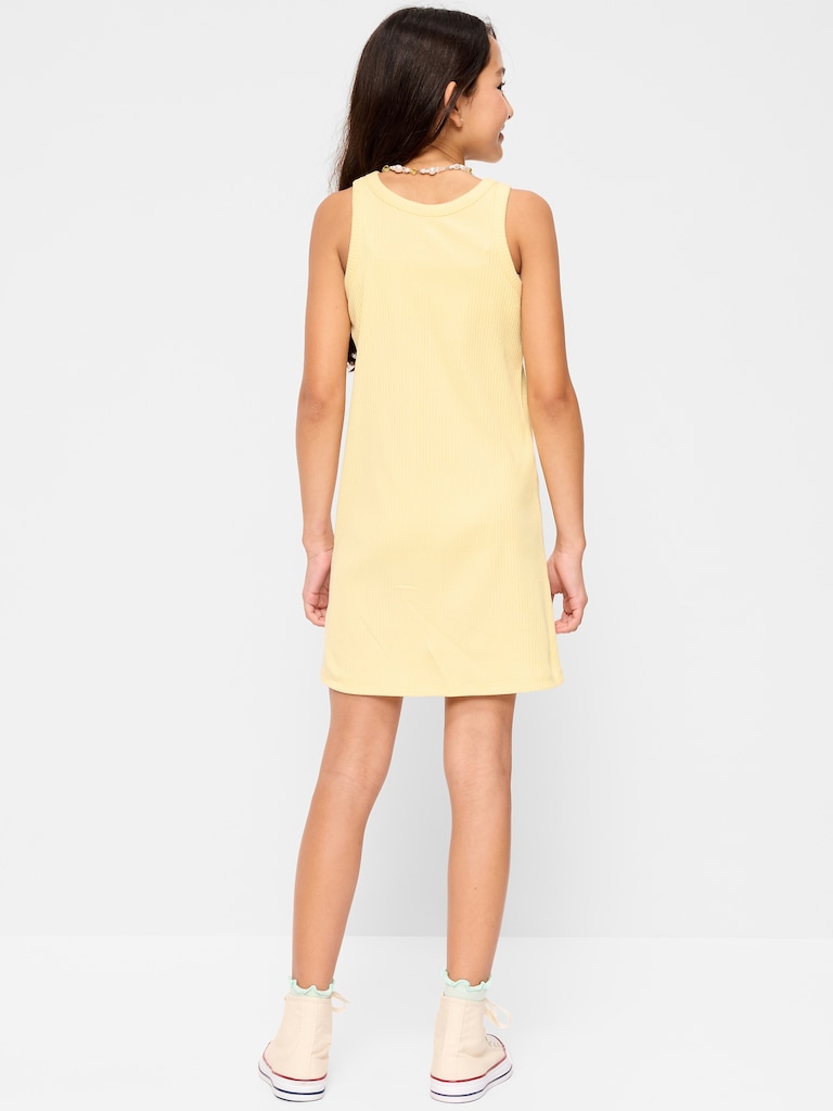 Printed Ribbed Tank Dress for Girls