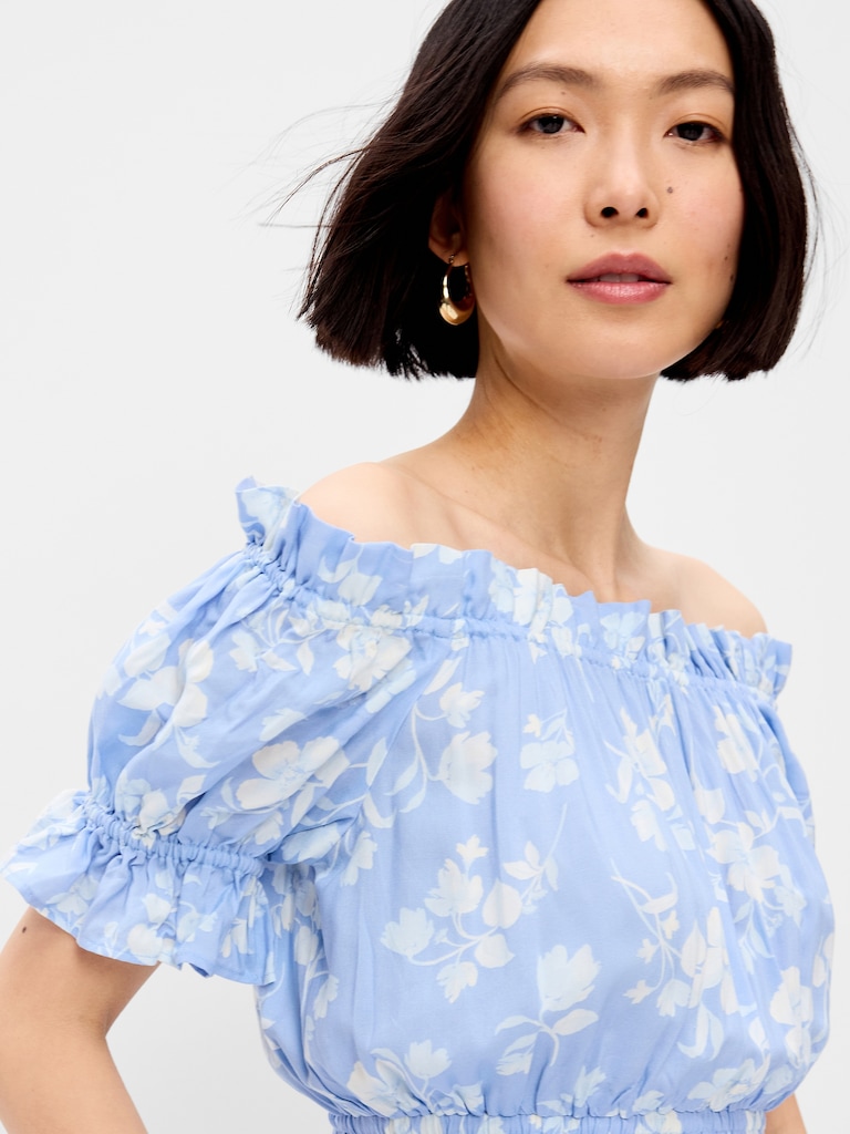 Off-The-Shoulder Boho Maxi Dress