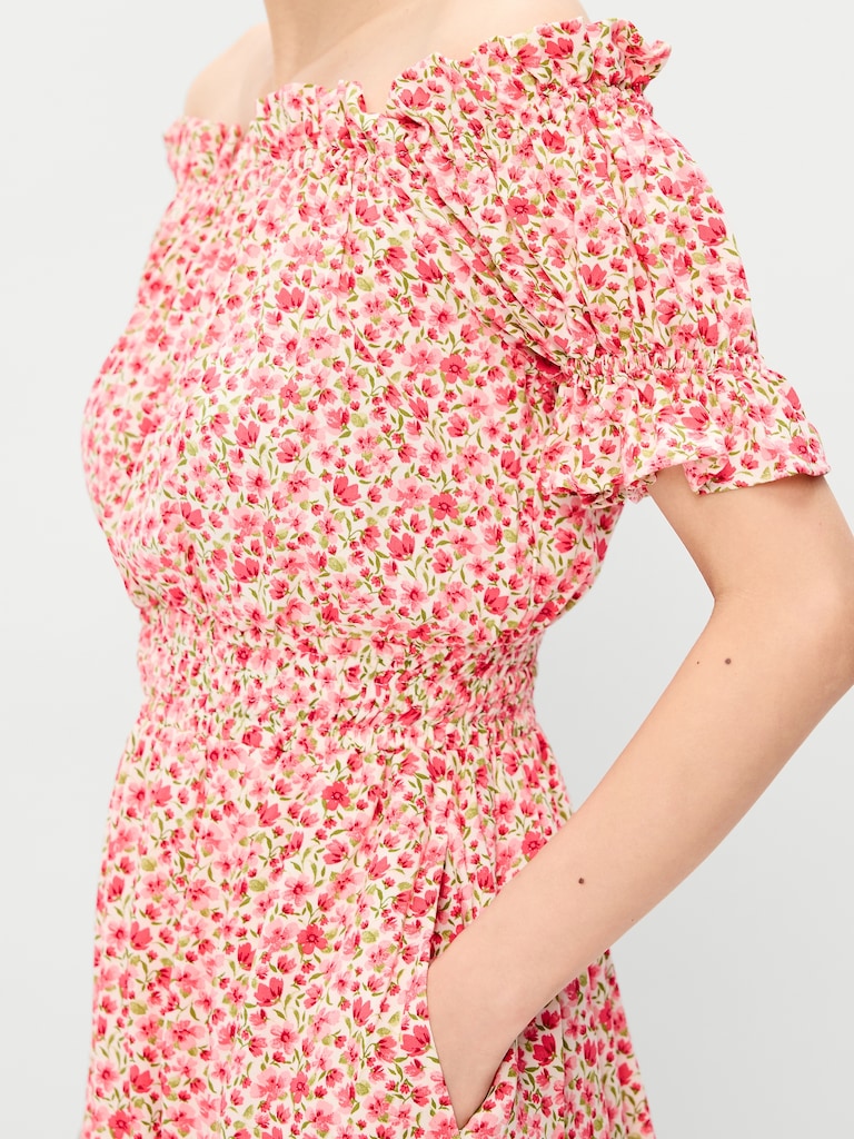 Off-The-Shoulder Boho Maxi Dress