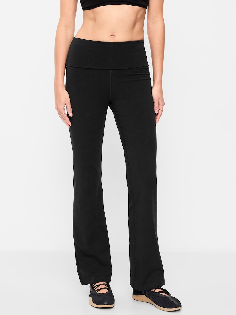 High-Waisted PowerChill Fold-Over Bootcut Leggings
