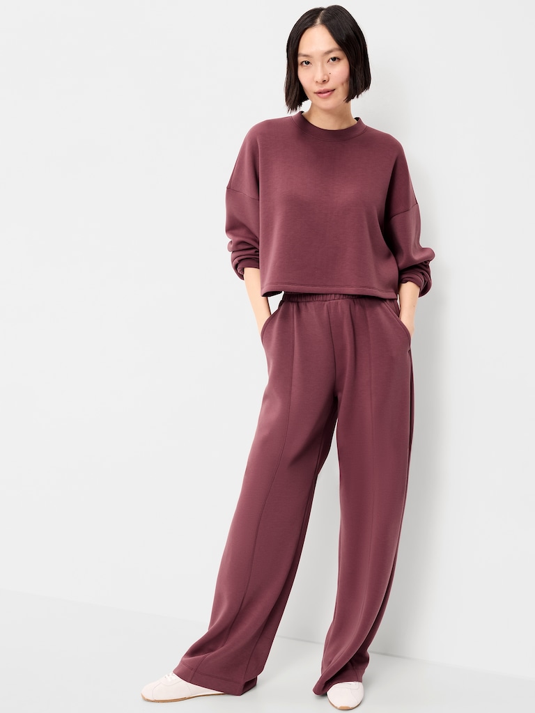 Bounce Fleece Crew-Neck Cropped Top