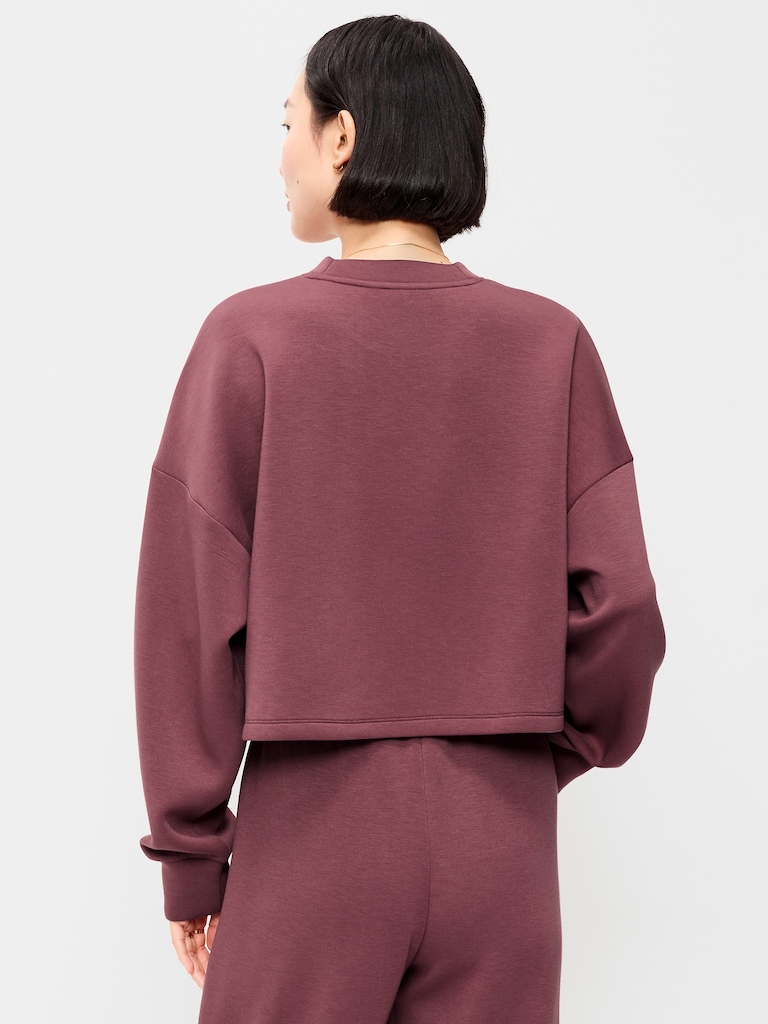 Bounce Fleece Crew-Neck Cropped Top
