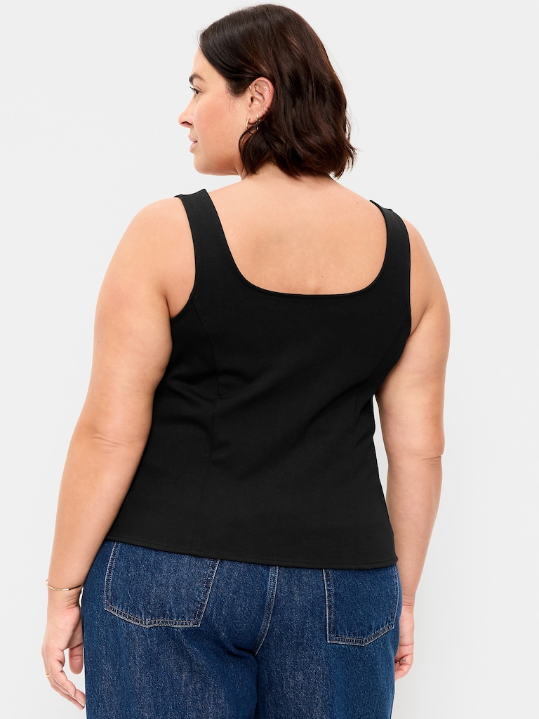 Sleeveless Button-Down Top