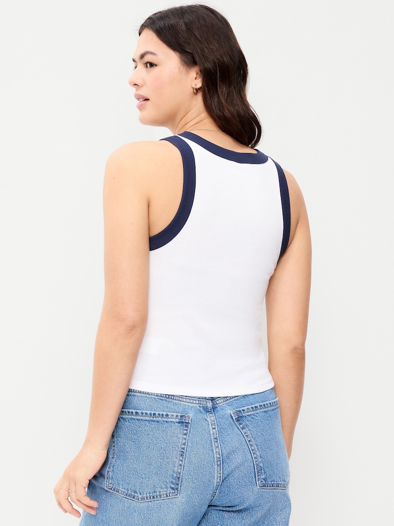 Graphic Snug Crop Tank Top