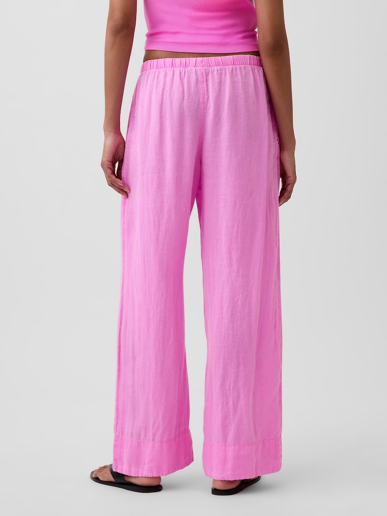 Linen-Blend Relaxed Wide-Leg Pants