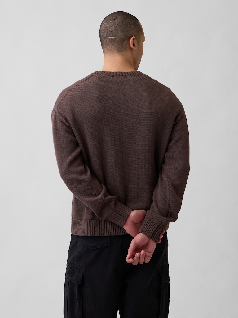 Relaxed Crewneck Crop Sweater