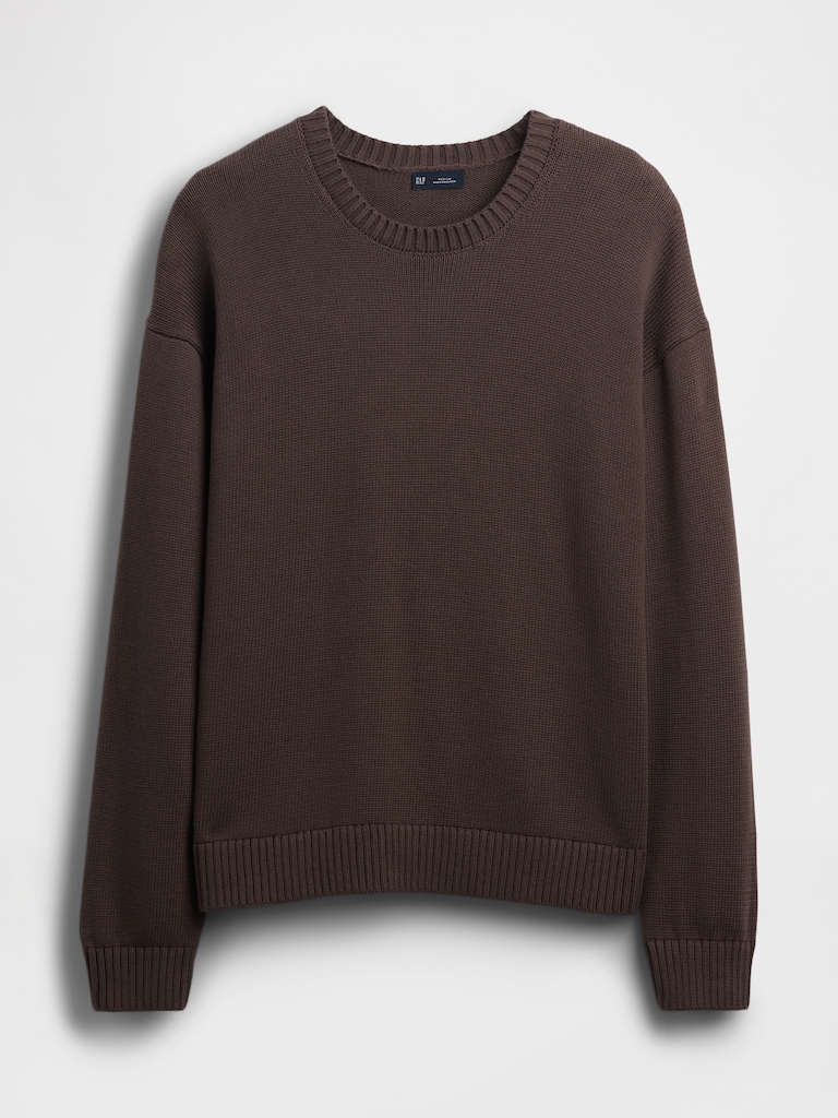 Relaxed Crewneck Crop Sweater