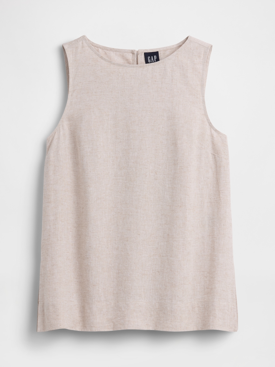 Linen-Blend Shell Tank Top
