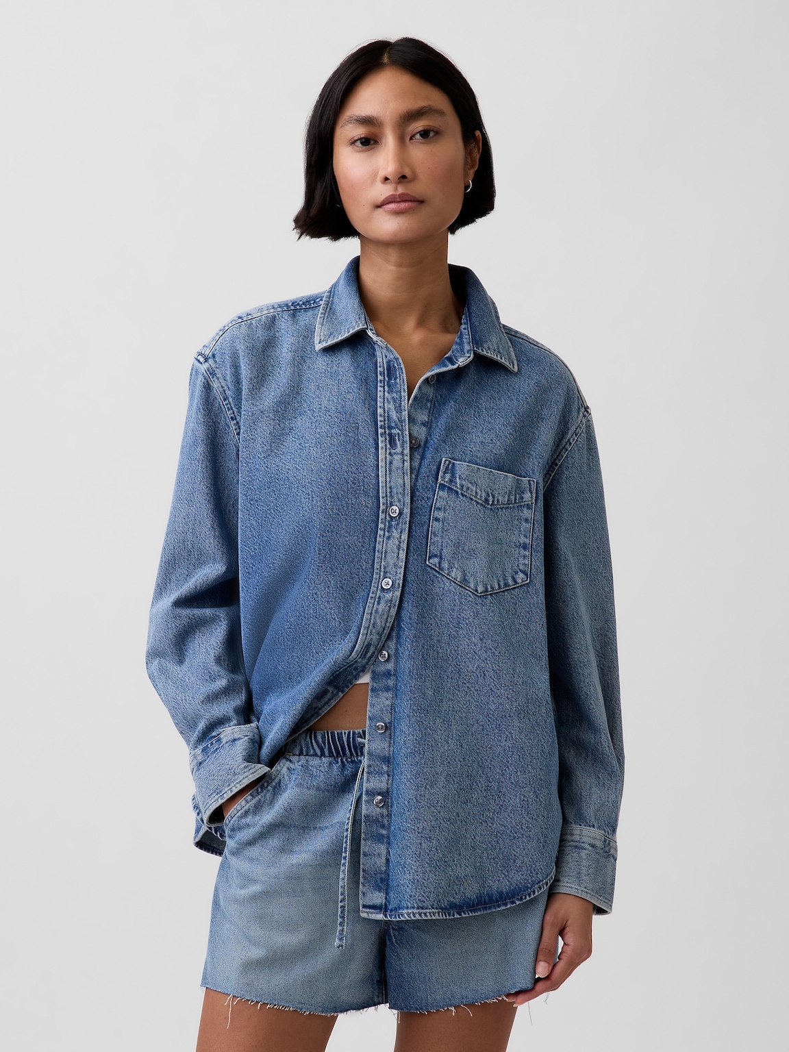 UltraSoft Denim Oversized Shirt