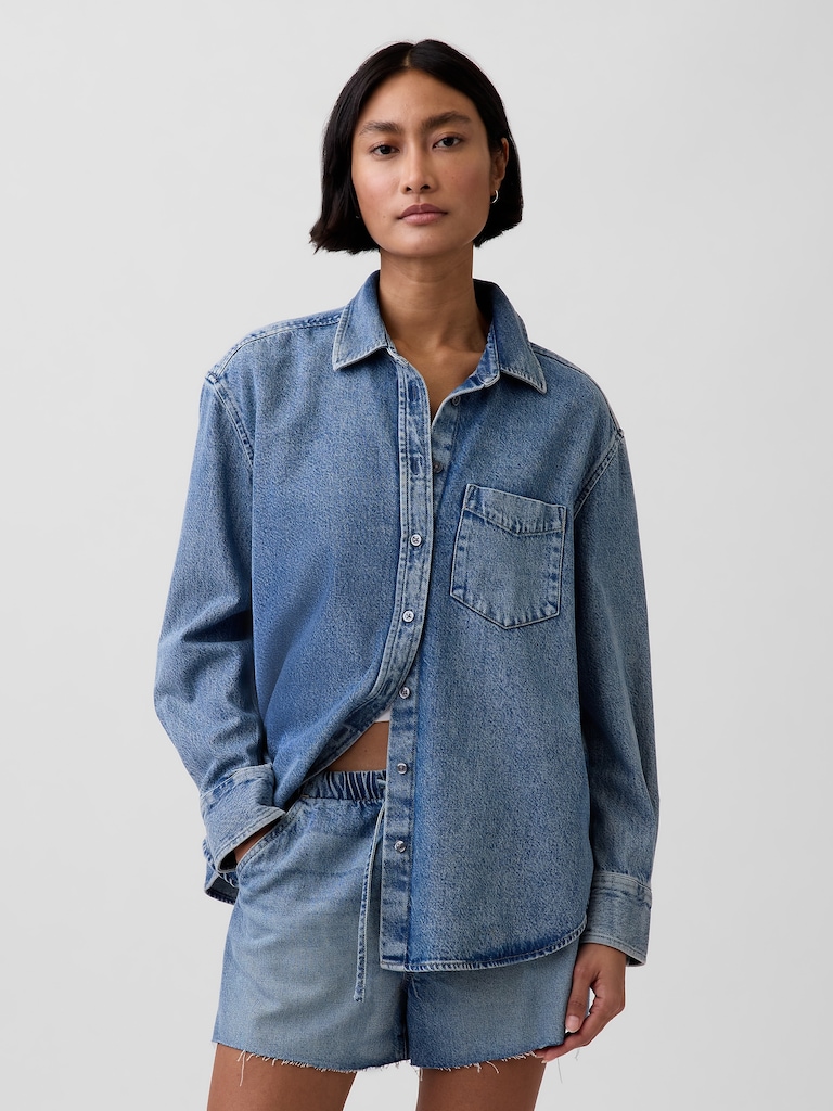 UltraSoft Denim Oversized Shirt