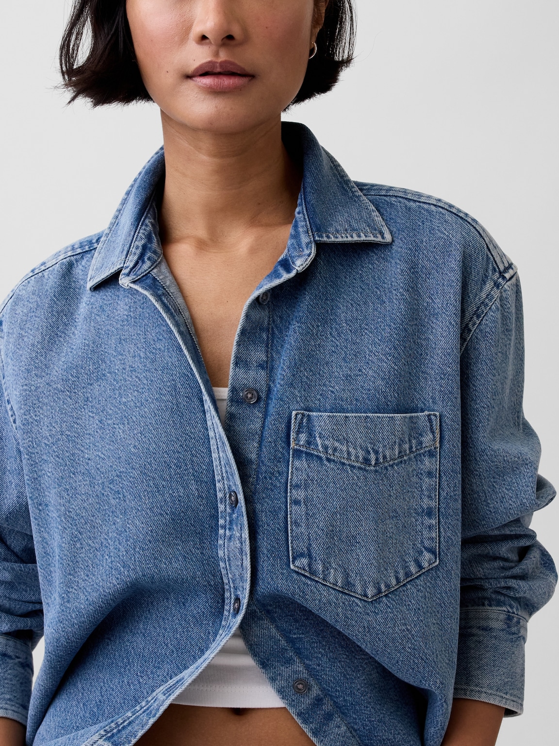 UltraSoft Denim Oversized Shirt