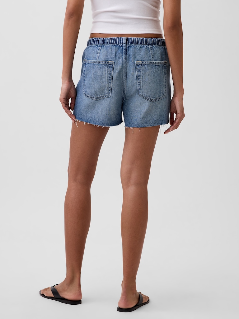 Low Slung Easy Denim Shorts