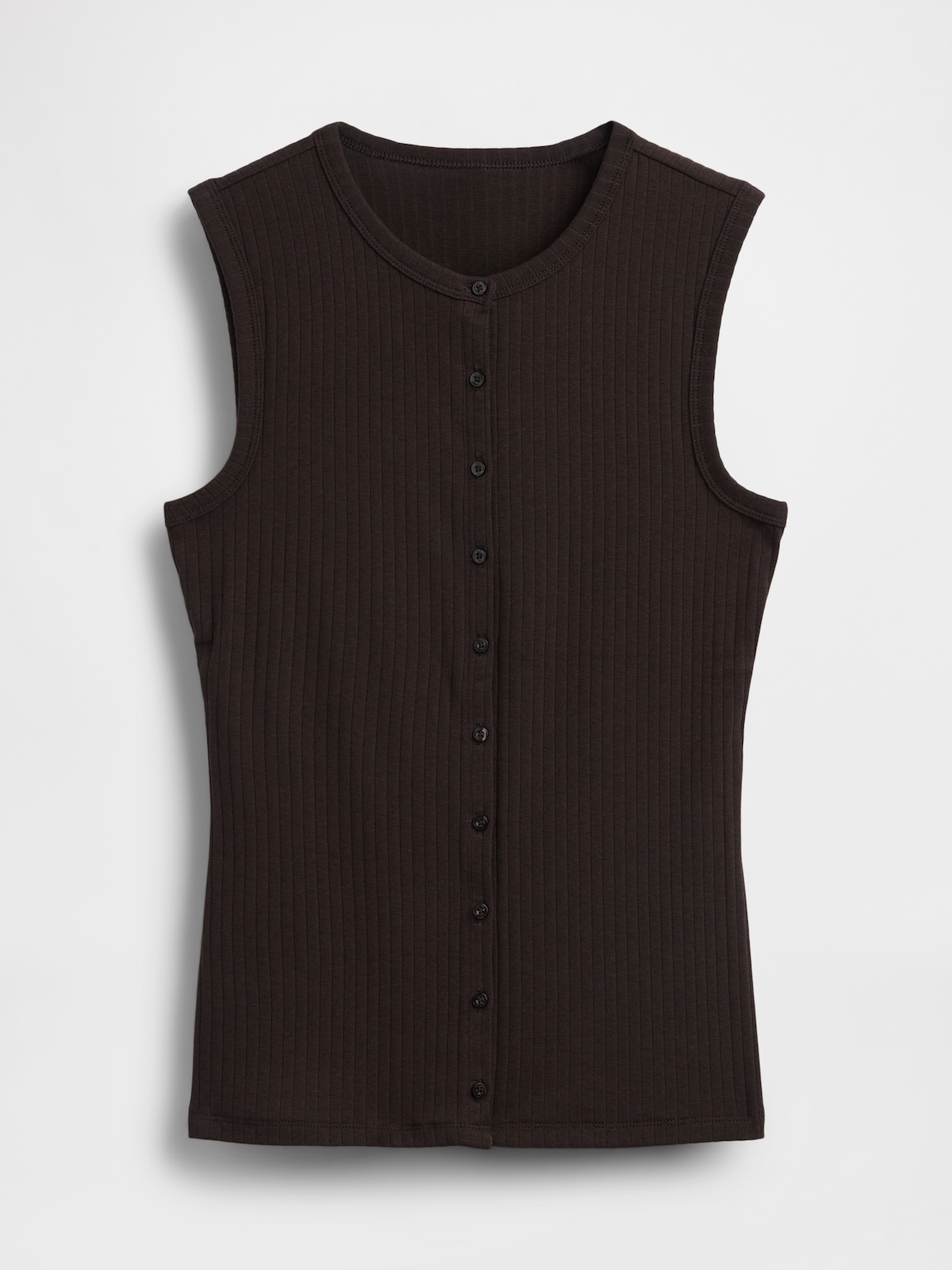Modern Wide Rib Button-Front Top