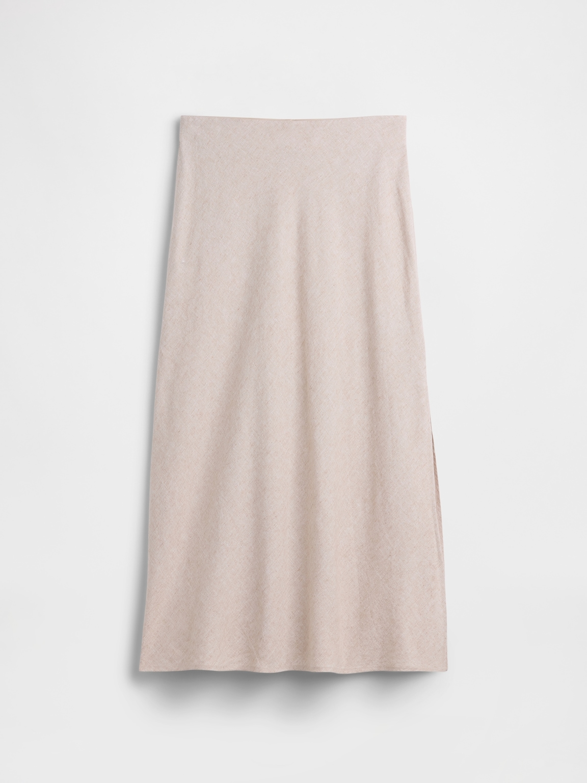 Linen-Blend Maxi Slip Skirt