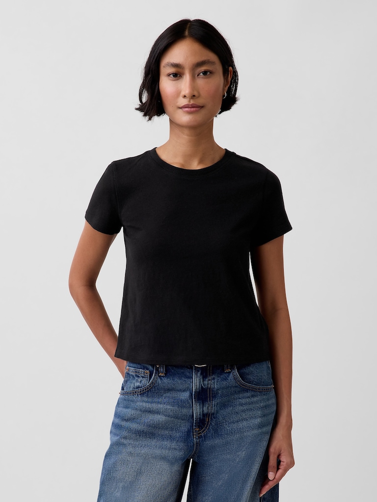 Cotton Jersey Shrunken T-Shirt