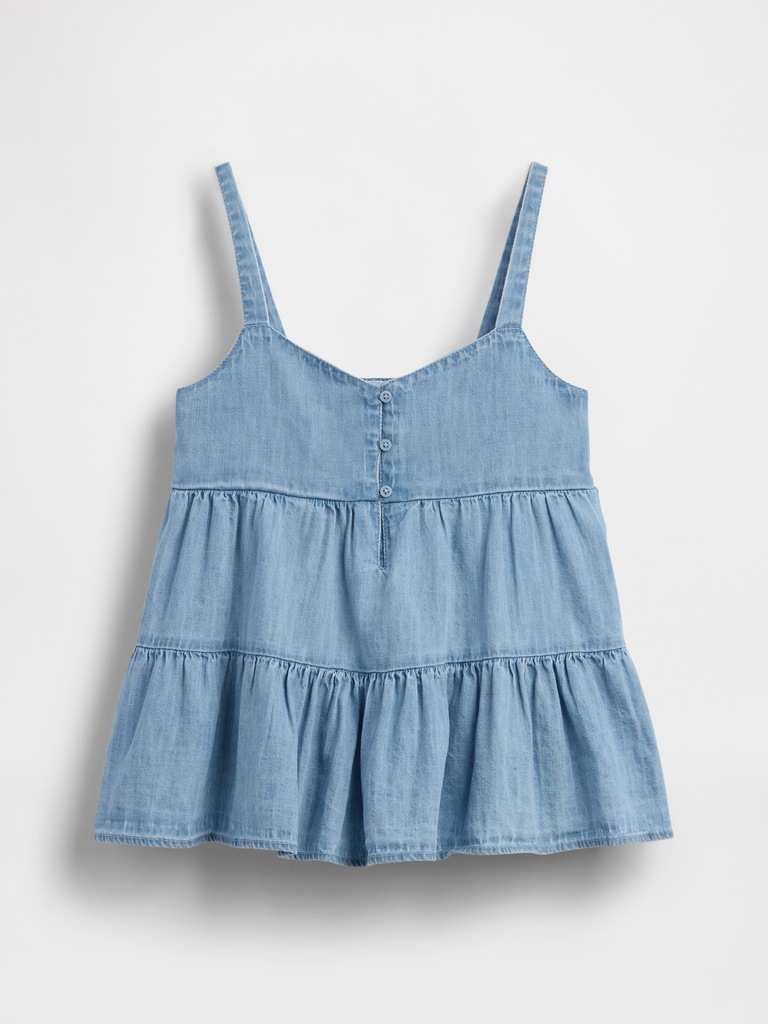 Kids Denim Tiered Tank Top