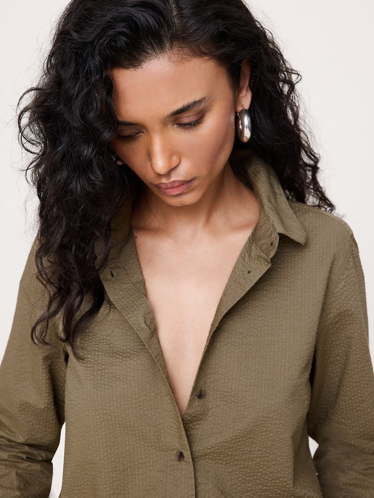 The Everyday Shirt in Cotton Seersucker