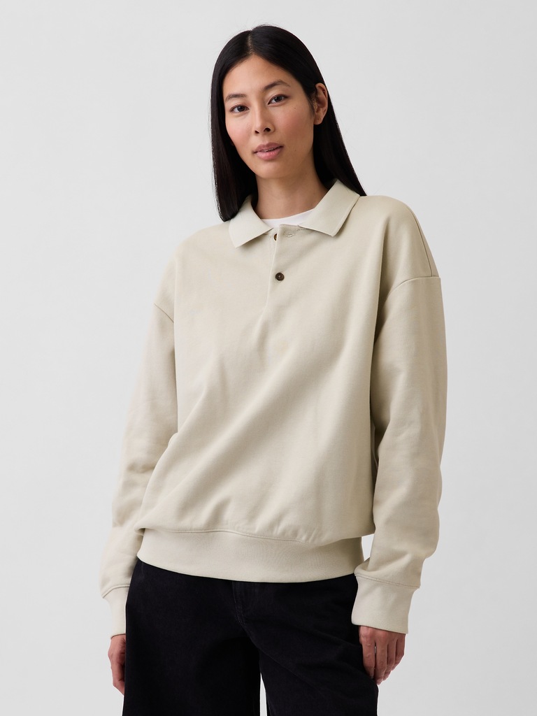 Adult Heavyweight Oversized Polo Sweatshirt