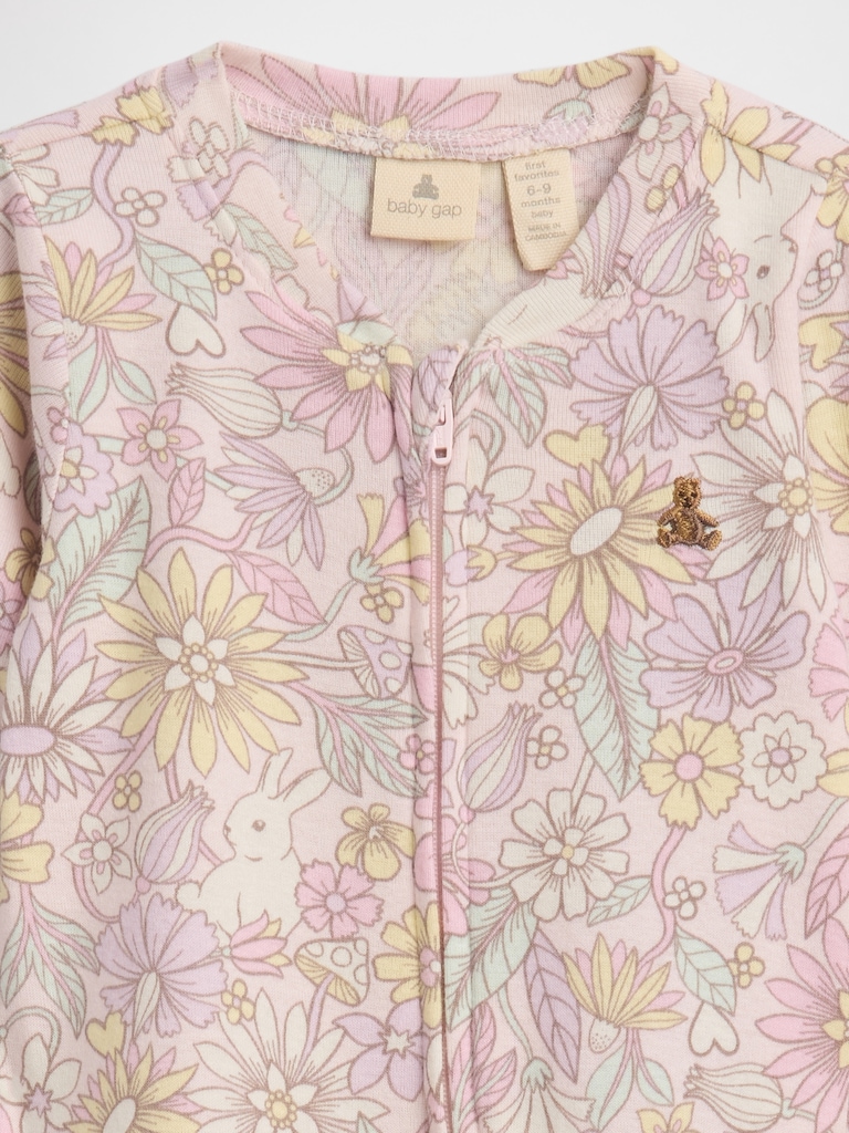 Baby Print Two-Way Zip One-Piece