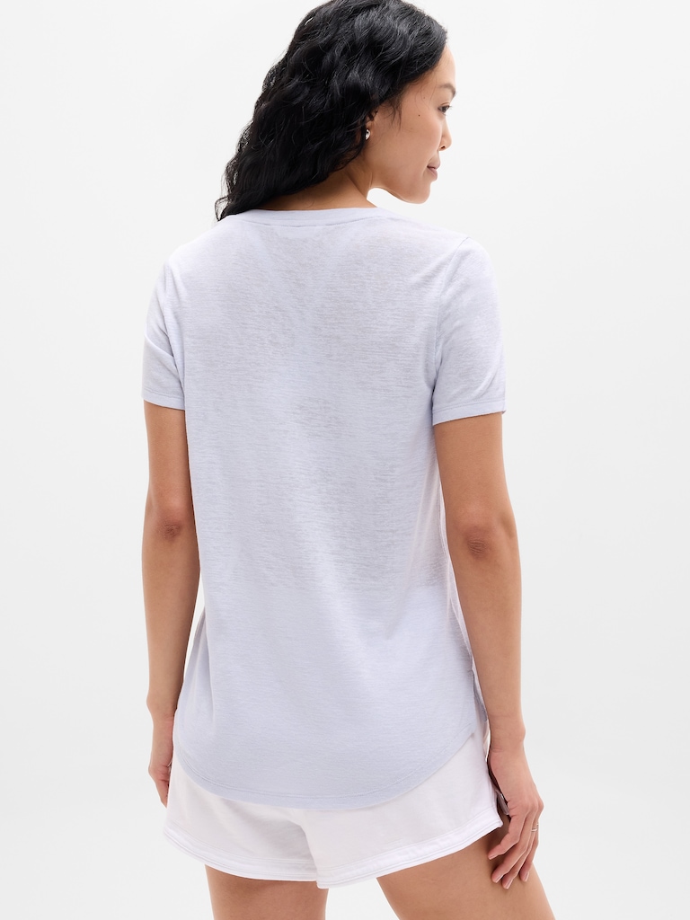 Breezy Scoop V-Neck Tee