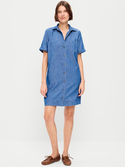 Button Button-Down Mini Shirt Dress on clearance at Old Navy — 70% off