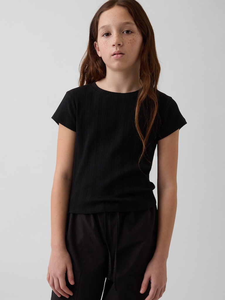 Kids Variegated Rib Fitted T-Shirt